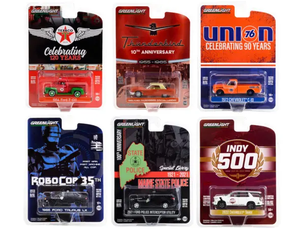 "Anniversary Collection" Set of 6 pieces Series 15 1/64 Diecast Model Cars by Greenlight #1