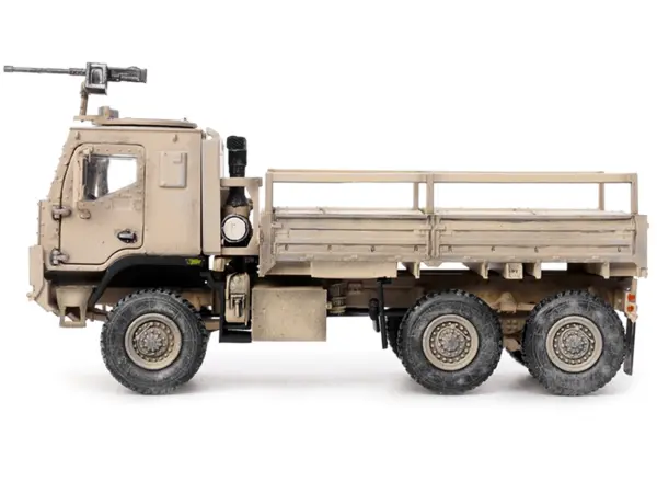 M1083 MTV (Medium Tactical Vehicle) Armored Cab Cargo Truck with Turret Desert Camouflage "US Army" "Armor Premium" Series 1/72 Diecast Model by Panzerkampf #2