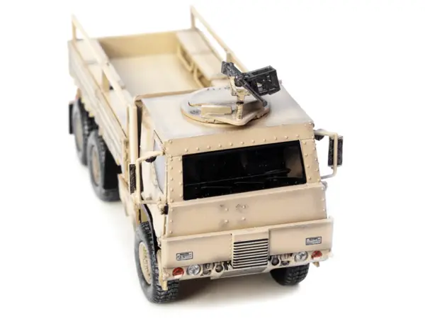 M1083 MTV (Medium Tactical Vehicle) Armored Cab Cargo Truck with Turret Desert Camouflage "US Army" "Armor Premium" Series 1/72 Diecast Model by Panzerkampf #3
