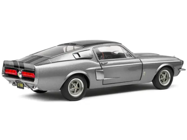 1967 Shelby GT500 Gray Metallic with Black Stripes 1/18 Diecast Model Car by Solido #5