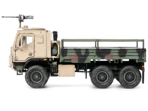 M1083 MTV (Medium Tactical Vehicle) Armored Cab Cargo Truck with Turret NATO Camouflage "US Army" "Armor Premium" Series 1/72 Diecast Model by Panzerkampf #2