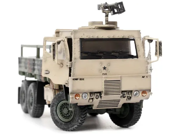 M1083 MTV (Medium Tactical Vehicle) Armored Cab Cargo Truck with Turret NATO Camouflage "US Army" "Armor Premium" Series 1/72 Diecast Model by Panzerkampf #5