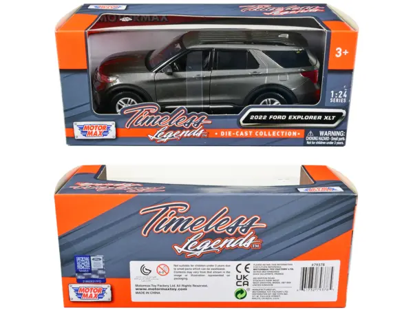 2022 Ford Explorer XLT Gray Metallic "Timeless Legends" Series 1/24 Diecast Model Car by Motormax #3