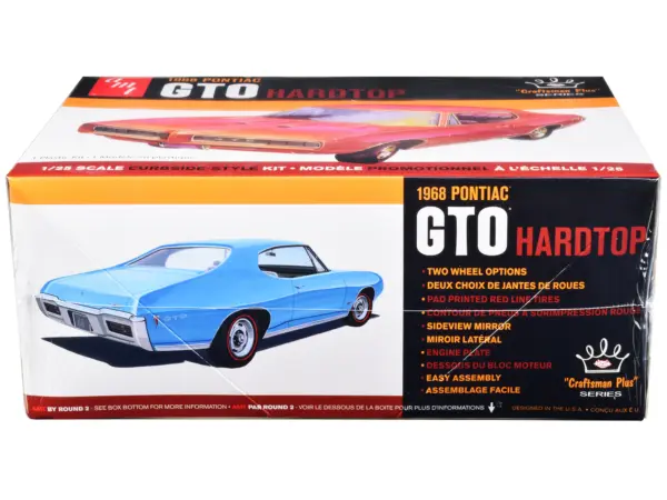 Skill 2 Model Kit 1968 Pontiac GTO Hardtop "Craftsman Plus" Series 1/25 Scale Model by AMT #3