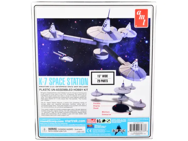 Skill 2 Model Kit K-7 Space Station "Star Trek" (1966-1969) TV Series 1/7600 Scale Model by AMT #4