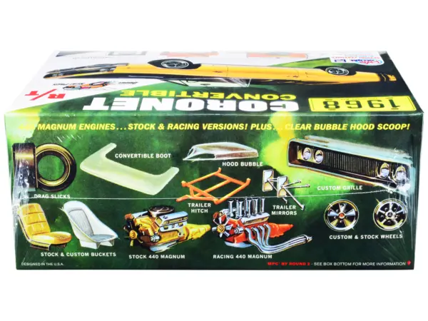 Skill 2 Model Kit 1968 Dodge Coronet R/T Convertible with Haul-Away Trailer 1/25 Scale Model by MPC #3