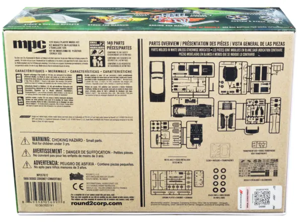 Skill 2 Model Kit 1968 Dodge Coronet R/T Convertible with Haul-Away Trailer 1/25 Scale Model by MPC #4