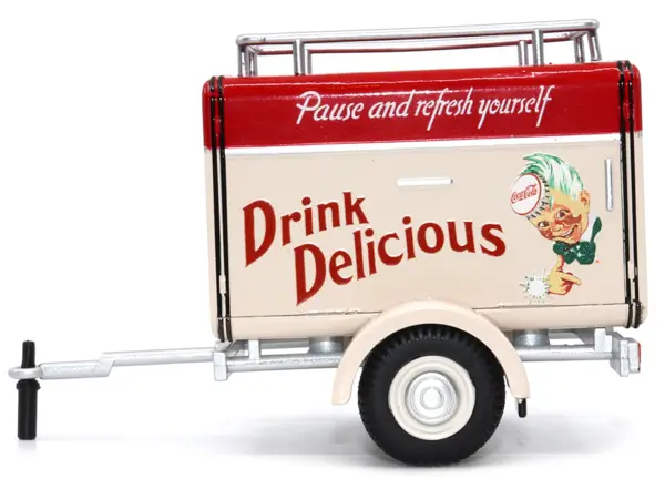 Travel Trailer Cream with Red Top "Pause and Refresh Yourself Drink Delicious Coca-Cola" 1/24 Diecast Model Car by Motor City Classics #2