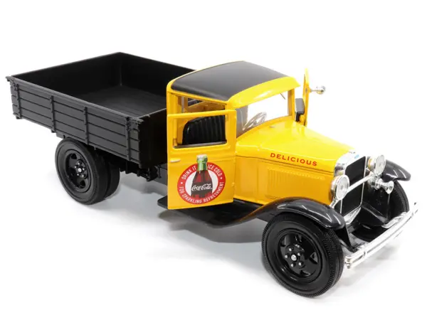1931 Ford Model AA Pickup Truck Yellow and Black "Drink it Ice Cold for Sparkling Refreshment - Coca-Cola" 1/24 Diecast Model Car by Motor City Classics #3