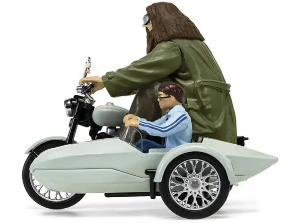 Motorcycle and Sidecar Light Green with Harry and Hagrid Figures "Harry Potter and the Deathly Hallows Part 1" (2010) Movie Diecast Motorcycle Model  by Corgi #2