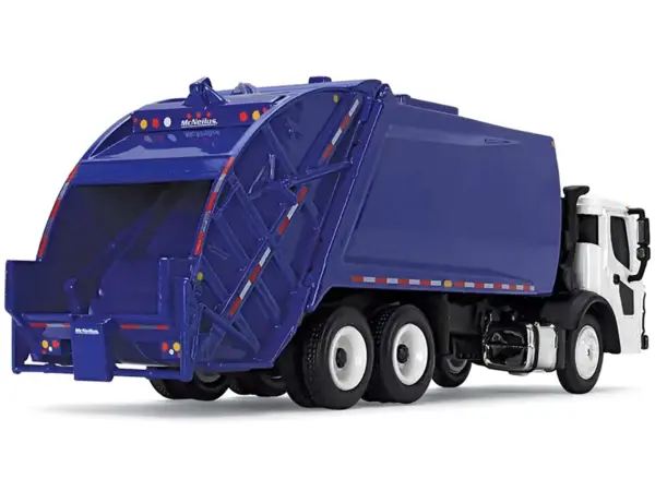 Mack LR with McNeilus Rear Load Refuse Body Blue and White 1/87 (HO) Diecast Model by First Gear #2