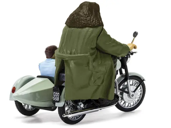 Motorcycle and Sidecar Light Green with Harry and Hagrid Figures "Harry Potter and the Deathly Hallows Part 1" (2010) Movie Diecast Motorcycle Model  by Corgi #3