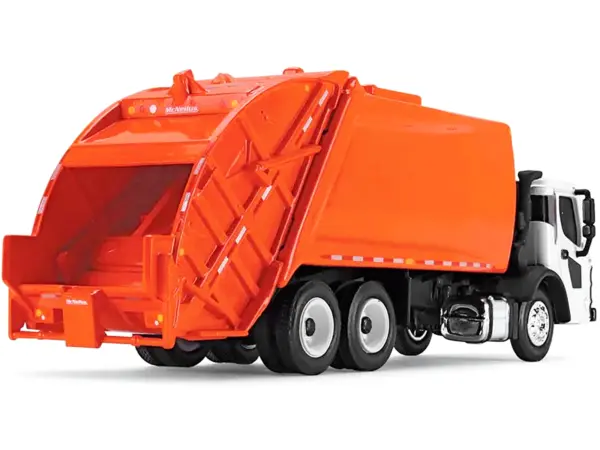 Mack LR with McNeilus Rear Load Refuse Body Orange and White 1/87 (HO) Diecast Model by First Gear #2