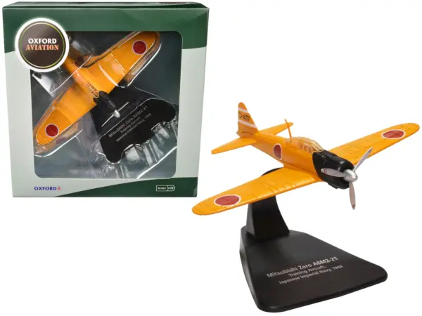 Mitsubishi Zero A6M2-21 Fighter Aircraft "Training Aircraft - Imperial Japanese Navy" (1944) "Oxford Aviation" Series 1/72 Diecast Model Airplane by Oxford Diecast #1