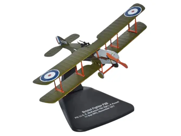 Bristol F2B Fighter Plane "Plt: Lt A.E. McKeever Ob: Sgt L.F. Powell" 11 Squadron RFC (November 1917) "Oxford Aviation" Series 1/72 Diecast Model Airplane by Oxford Diecast #2