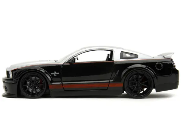 2008 Ford Shelby Mustang GT-500KR Silver and Black with Red Stripes "Bigtime Muscle" Series 1/24 Diecast Model Car by Jada #3