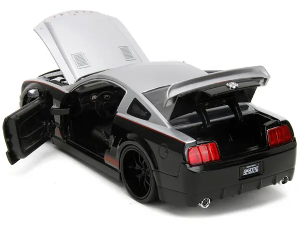 2008 Ford Shelby Mustang GT-500KR Silver and Black with Red Stripes "Bigtime Muscle" Series 1/24 Diecast Model Car by Jada #4