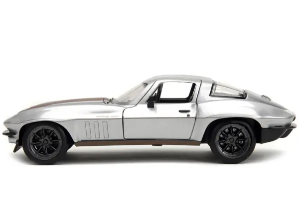 1966 Chevrolet Corvette Silver Metallic with Bronze Stripes "Bigtime Muscle" Series 1/24 Diecast Model Car by Jada #3