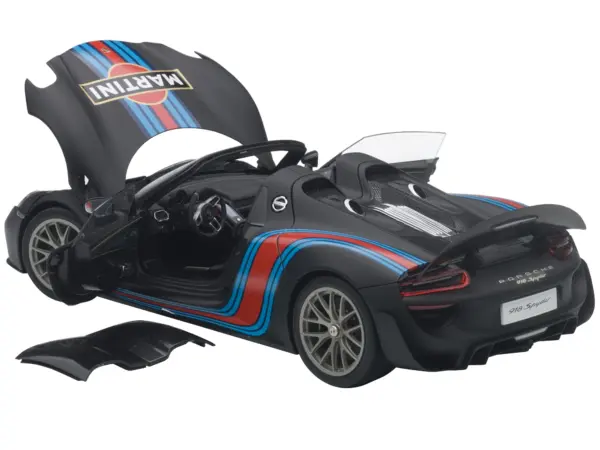 Porsche 918 Spyder Weissach Package Black/ Martini Livery #15 1/18 Model Car  by Autoart #2