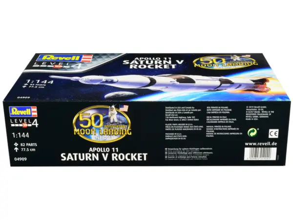 Level 4 Model Kit Apollo 11 Saturn V Rocket "50th Anniversary Moon Landing" 1/144 Scale Model by Revell #2
