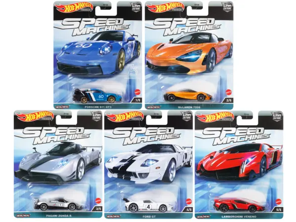 "Speed Machines" 5 piece Set "Car Culture" Series Diecast Model Cars by Hot Wheels #1
