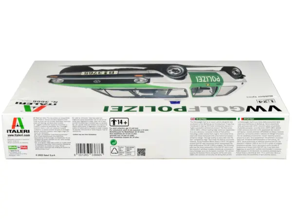 Skill 3 Model Kit 1978 Volkswagen Golf "Berlin Polizei (Police) Department" 1/24 Scale Model by Italeri #3