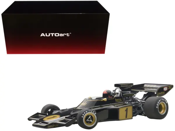 Lotus 72E 1973 Emerson Fittipaldi #1 with Driver Figure in Cockpit 1/18 Model Car by Autoart #1