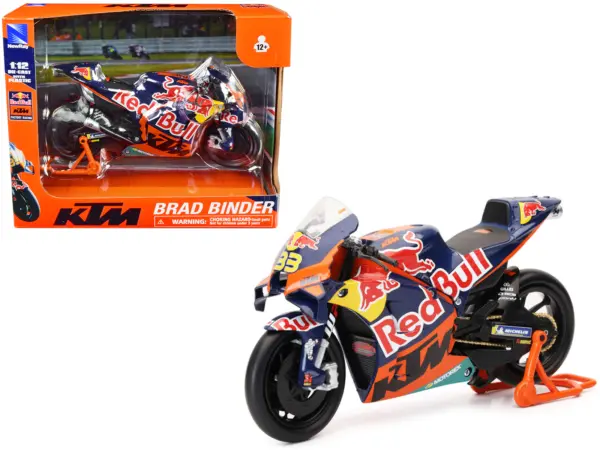 KTM RC16 Motorcycle #33 Brad Binder MotoGP "Red Bull KTM Factory Racing" 1/12 Diecast Model by New Ray #1