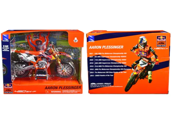KTM 450 SX-F Motorcycle #7 Aaron Plessinger "Red Bull KTM Factory Racing" 1/12 Diecast Model by New Ray #3