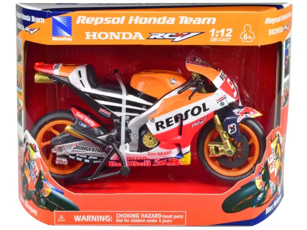 Honda RC213V Motorcycle #93 Marc Marquez "Repsol Honda Team" MotoGP (2015) 1/12 Diecast Model by New Ray #1