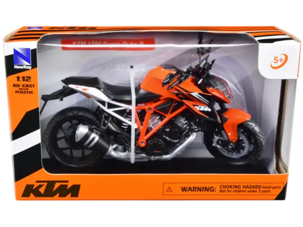 KTM 1290 Super Duke R Motorcycle Orange 1/12 Diecast Model by New Ray #3