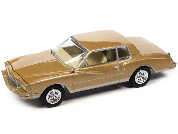 1980 Chevrolet Monte Carlo Light Camel Gold Metallic with Bass Boat and Trailer Limited Edition to 7264 pieces Worldwide "Tow & Go" Series 1/64 Diecast Model Car by Johnny Lightning #3
