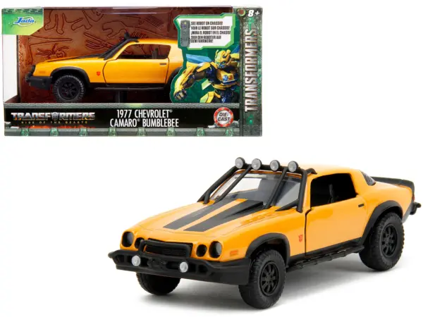 1977 Chevrolet Camaro Off-Road Version Yellow Metallic with Black Stripes "Transformers: Rise of the Beasts" (2023) Movie "Hollywood Rides" Series 1/32 Diecast Model Car by Jada #1