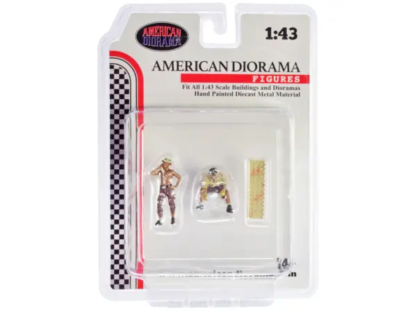 "4X4 Mechanics" 2 Piece Diecast Figure Set 1 for 1/43 Scale Models by American Diorama #3