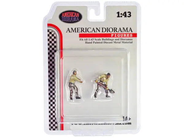 "4X4 Mechanics" 2 Piece Diecast Figure Set 2 for 1/43 Scale Models by American Diorama #3