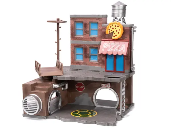 "Teenage Mutant Ninja Turtles" Turtle Lair Diorama Set with Figures and Party Wagon "Nano Scene" Series Model by Jada #2