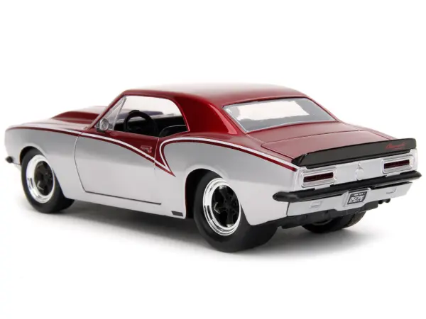 1967 Chevrolet Camaro Candy Red and Silver Metallic "Bigtime Muscle" Series 1/24 Diecast Model Car by Jada #5