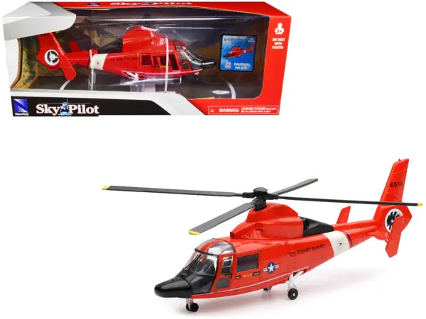 Eurocopter Dauphin HH-65C Helicopter Red "United States Coast Guard" "Sky Pilot" Series 1/48 Diecast Model by New Ray #1