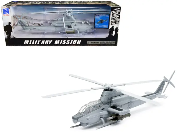 Bell AH-1Z Cobra Helicopter Gray "US Air Force" "Military Mission" Series 1/55 Diecast Model by New Ray #1