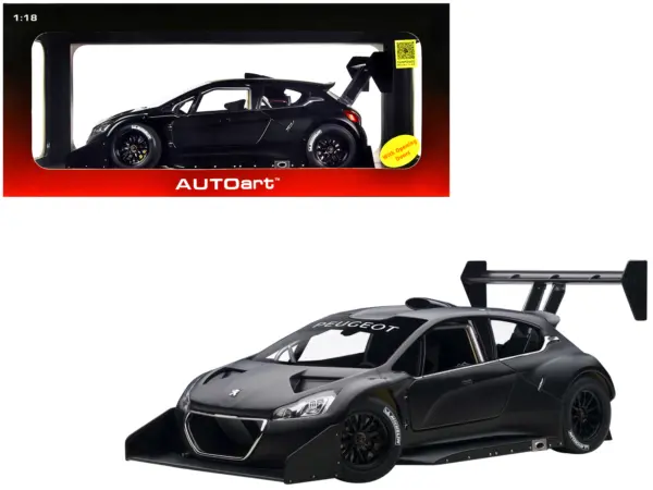 2013 Peugeot 208 T16 Pikes Peak Race Car Plain Black Version 1/18 Model Car by Autoart #1