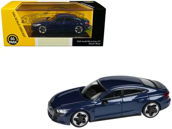 Audi E-tron GT RS Ascari Blue Metallic 1/64 Diecast Model Car by Paragon Models #1