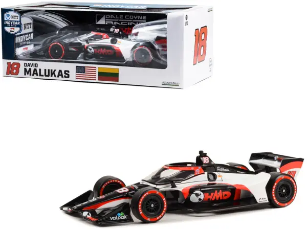 Dallara IndyCar #18 David Malukas "HMD Trucking" Dale Coyne Racing with HMD Motorsports (Road Course Configuration) "NTT IndyCar Series" (2023) 1/18 Diecast Model Car by Greenlight #1