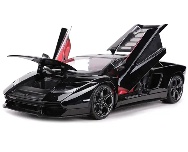 Lamborghini Countach LPI 800-4 Black with Red Interior "Special Edition" 1/18 Diecast Model Car by Maisto #2