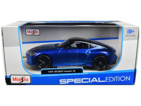 2023 Nissan Z Blue Metallic with Black Top "Special Edition" Series 1/24 Diecast Model Car by Maisto #3