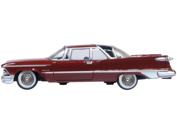 1959 Chrysler Imperial Crown 2 Door Hardtop Radiant Red with Black Top 1/87 (HO) Scale Diecast Model Car by Oxford Diecast #2