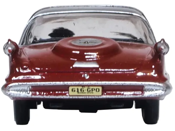 1959 Chrysler Imperial Crown 2 Door Hardtop Radiant Red with Black Top 1/87 (HO) Scale Diecast Model Car by Oxford Diecast #4