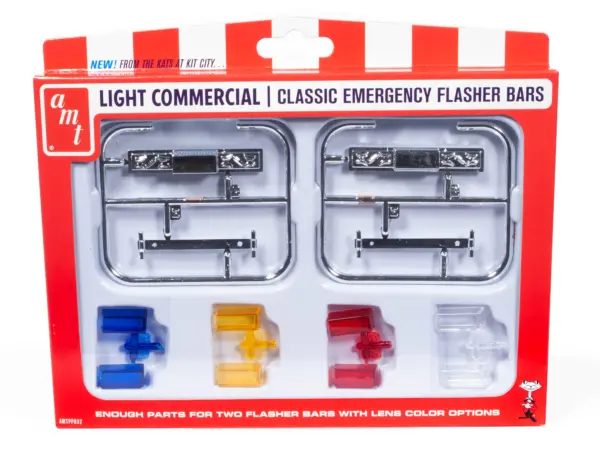 Skill 2 Model Kit Light Commercial Classic Emergency Flasher Bars Set of 10 pieces for 1/25 Scale Model by AMT #1