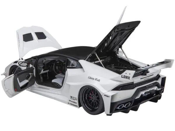 Lamborghini Huracan GT "LB-Silhouette Works" White with Black 1/18 Model Car by Autoart #2