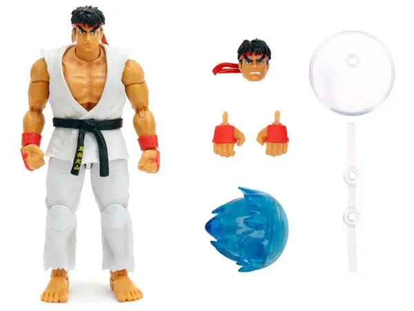 Ryu 6" Moveable Figure with Accessories and Alternate Head and Hands "Ultra Street Fighter II: The Final Challengers" (2017) Video Game model by Jada #2