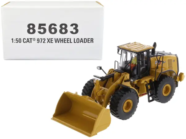 CAT Caterpillar 972 XE Wheel Loader Yellow with Operator "High Line Series" 1/50 Diecast Model by Diecast Masters #1